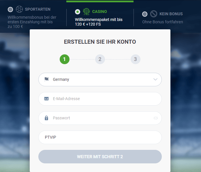20Bet Registrierung