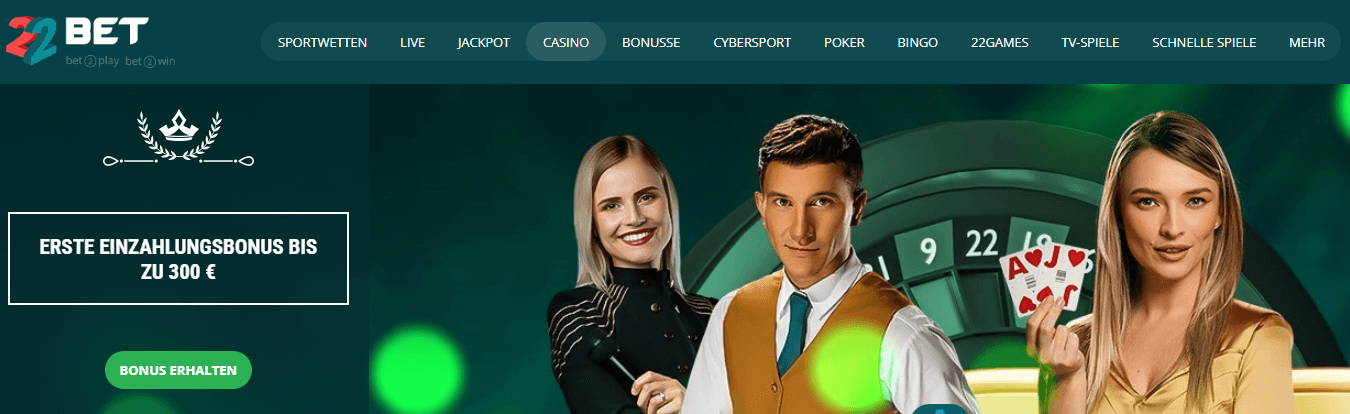 Casino Spiele bei 22bet 